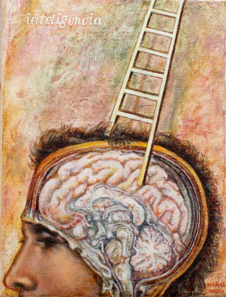 Juan Antonio Mañas - Inteligencia - 16 x 12 cm Óleo sobre tela 2014